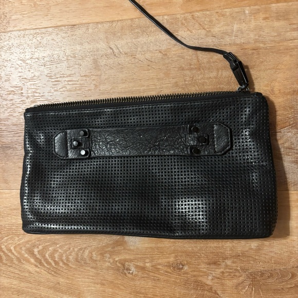 Elegant Black Perforated Clutch - Picture 2 of 11